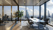 © Mahemud - Office with a view of the cityscape from a nearby window, featuring plenty of natural light and modern fitout