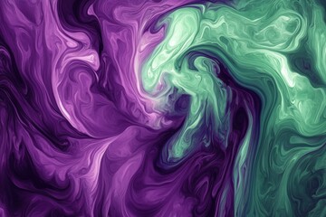 Wall Mural - a mesmerizing blend of purple and green hues that beautifully creates a dynamic and captivating abst