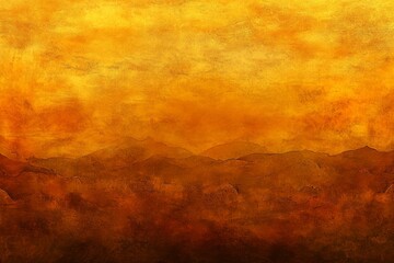 Wall Mural - A stunning golden sunset illuminates hills and mountains, creating a warm, tranquil atmosphere in the evening sky