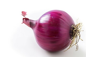 Wall Mural - A single red onion placed on a clean white surface