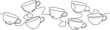 © Ірина  - Abstract Cups in continuous line drawing style isolated on white background. Minimalistic art of hot drink as element of graphic design. Vector illustration.