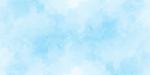 Wall Mural - Abstract white and blue color frozen ice surface design background. soft sky blue watercolor sky and clouds, Light blue background with watercolor. gradient light white sky background with clouds.