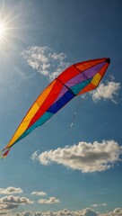 Wall Mural - National Kite Flying Day on February 8 with a sunny sky