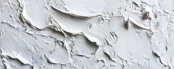 Canvas Print - Textured white abstract oil painting, close-up