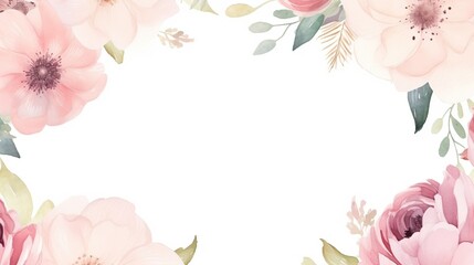 Poster - Watercolor Floral Border