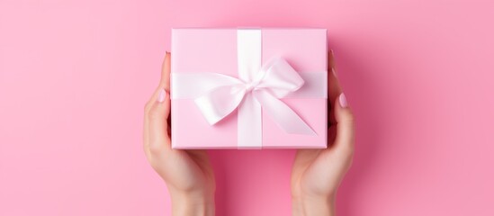 Sticker - Pink Gift Box with White Bow