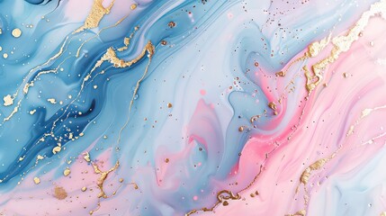 Wall Mural - Abstract purple, pink and gold marble background with flowing, swirling liquid art.