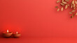 © photo for everything - Diwali Diya on Orange Background | Traditional Festival of Lights Celebration with Vibrant Colors