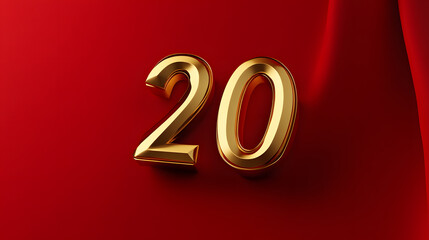 Gold Arabic Numerals 20 | Elegant and Timeless Number Design in Golden Finish