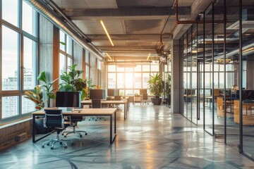 Wall Mural - A gathering of many individuals standing together in an indoor space, The evolution of workspace design to accommodate hybrid work models