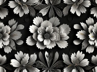 Wall Mural - 3d abstract floral background with flowers