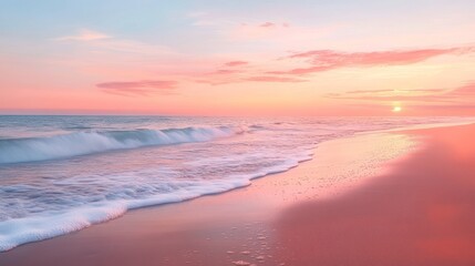 Wall Mural - Pink Sunset Beach