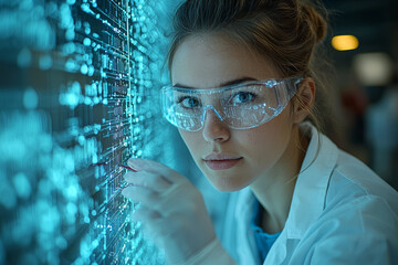 Canvas Print - A group of scientists testing renewable energy solutions in a smart grid lab. Concept of sustainable energy research.