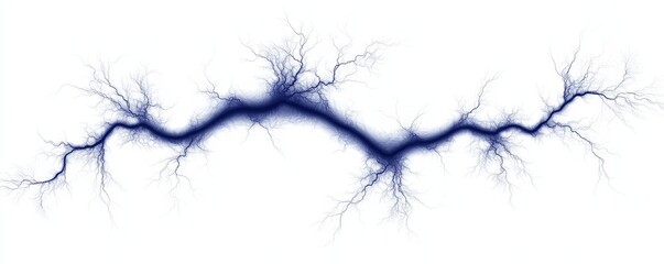 Wall Mural - Abstract Blue Lightning Branch, digital art, fractal, nature , lightning, branch