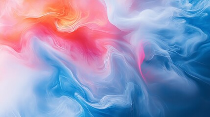 Wall Mural - Abstract Swirls of Pink, Blue, and White, Digital Art, Abstract Background, Abstract Art, Digital Painting