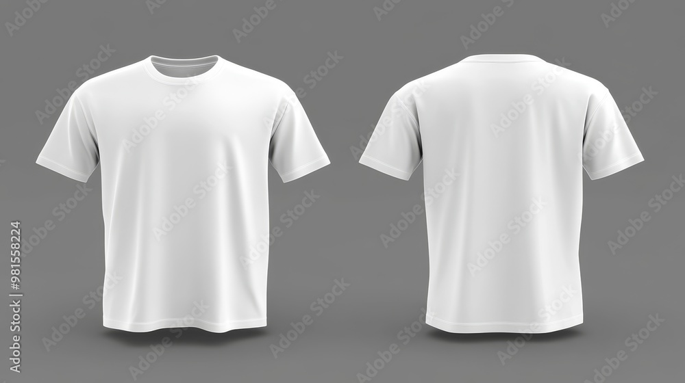 Blank White T-Shirt Mockup - Front and Back View, 3D Rendering, t shirt ...