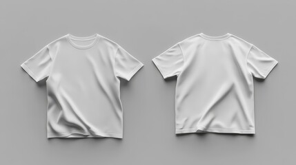 Poster - Front and Back View of a White T-shirt Mockup, White T-shirt, T-Shirt Mockup, Clothing Mockup