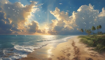 Wall Mural - Journey to Paradise: Embracing the Call of the Beach