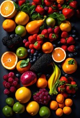 Wall Mural - vibrant food textures displayed plain backdrop showcasing colorful ingredients artistic arrangement, culinary, design, presentation, composition, visuals