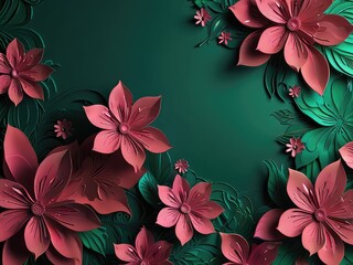 Wall Mural - 3d seamless background with flowers,3d background with flowers,abstract background