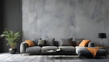 Wall Mural - textured gray wall with rough, uneven surface