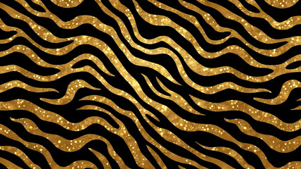 Gold Glittering Pattern on Black Background