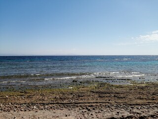 Sea with a rocky beach at the Three pools