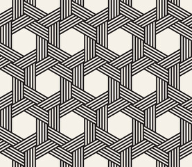 Wall Mural - Vector seamless pattern. Repeating geometric elements. Stylish monochrome background design.