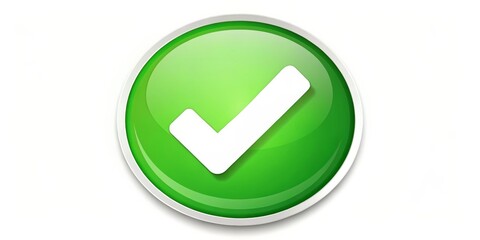 Green Checkmark Icon, Circle, Glossy, Button, Web Design, UI, Graphic Design