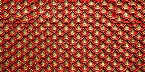 Red and Gold Scale Pattern, Chinese, Asian, Texture