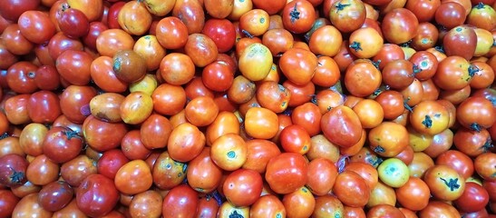 a group of red tomato with shiny vibrant color