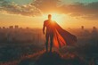 © JONATAS - Epic Superhero Soars Through the Sky in Stunning Costume and Cape – Blockbuster Action Scene