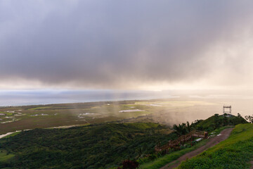 Wall Mural - Coastal Caribbean landscape photography taken on a rainy morning