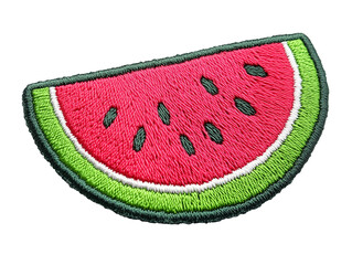 this unique watermelon patch showcases detailed embroidery with vivid colors, ideal for customizing 