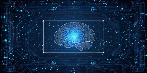 An illustration of a digital brain health remote assessment and passive monitoring, as well as digital interventions. Digital innovation and technology concepts are illustrated.