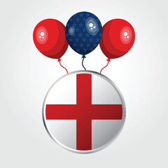 Wall Mural - Celebration England National Flag With Balloons