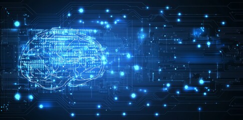 Artificial background with artificial brain circuit analysis. Modern illustration.