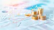 © ngstock - A modern financial concept image featuring stacked coins and graph lines, representing investment growth and market analysis.