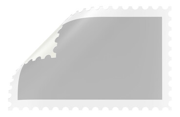 Blank Postage Stamp. 3D rendering isolated on transparent background