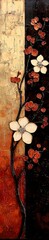 Wall Mural - A whimsical autumn landscape illustration with bold shapes. 
