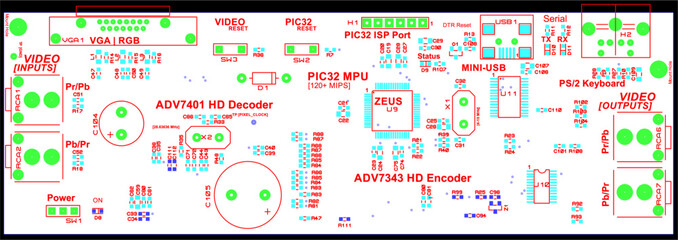 Wall Mural - Placement of components of radio elements (contact
pads and seats) on printed circuit
board of electronic device.
Vector engineering 
drawing of pcb. Electric background. 
Computer technic cad design.