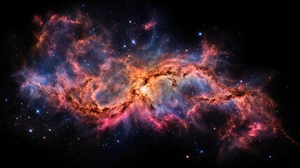 Wall Mural - a stunning nebula in space, with swirling clouds of gas and dust illuminated by the light of distant