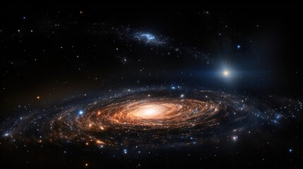 Wall Mural - a stunning view of a distant galaxy, swirling with stars and gas.