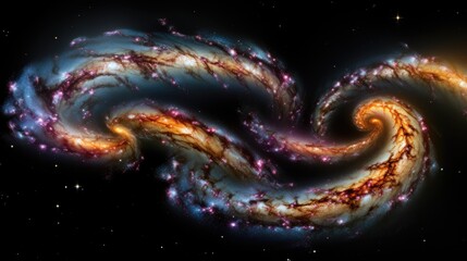 Wall Mural - a stunning view of a swirling galaxy, a vibrant tapestry of stars and gas clouds, set against the ba
