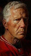 Sticker - Intense Gaze: A Portrait of an Elderly Man