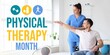 © Pixel-Shot - Female physiotherapist working with man in wheelchair. Banner for Physical Therapy Month
