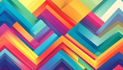 Wall Mural - Vibrant Geometric Design Featuring Alternating Colors and Fluid Gradient Transitions