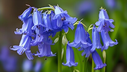 Charming bluebell featuring intricate hanging blooms and soft textures of natures beauty