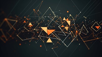 Wall Mural - abstract geometric shapes and lines in a dark background. the image is a beautiful representation of