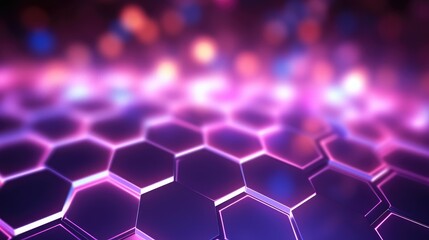 Wall Mural - abstract hexagonal pattern with glowing neon lights. a futuristic and modern design with a vibrant c